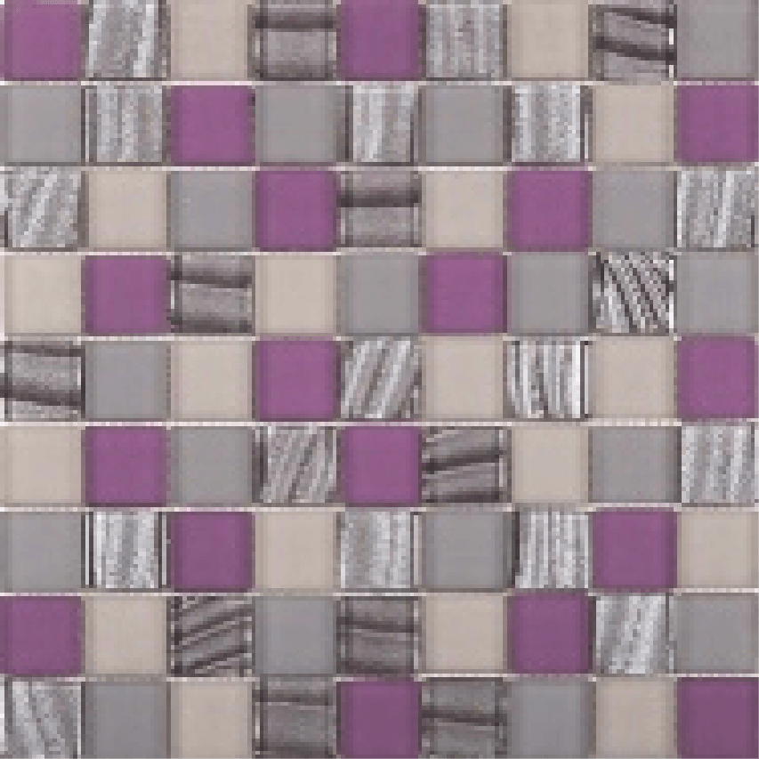 DCP085 - Glass Purple Mix Mosaic 11.8"x11.8"x 5/16"