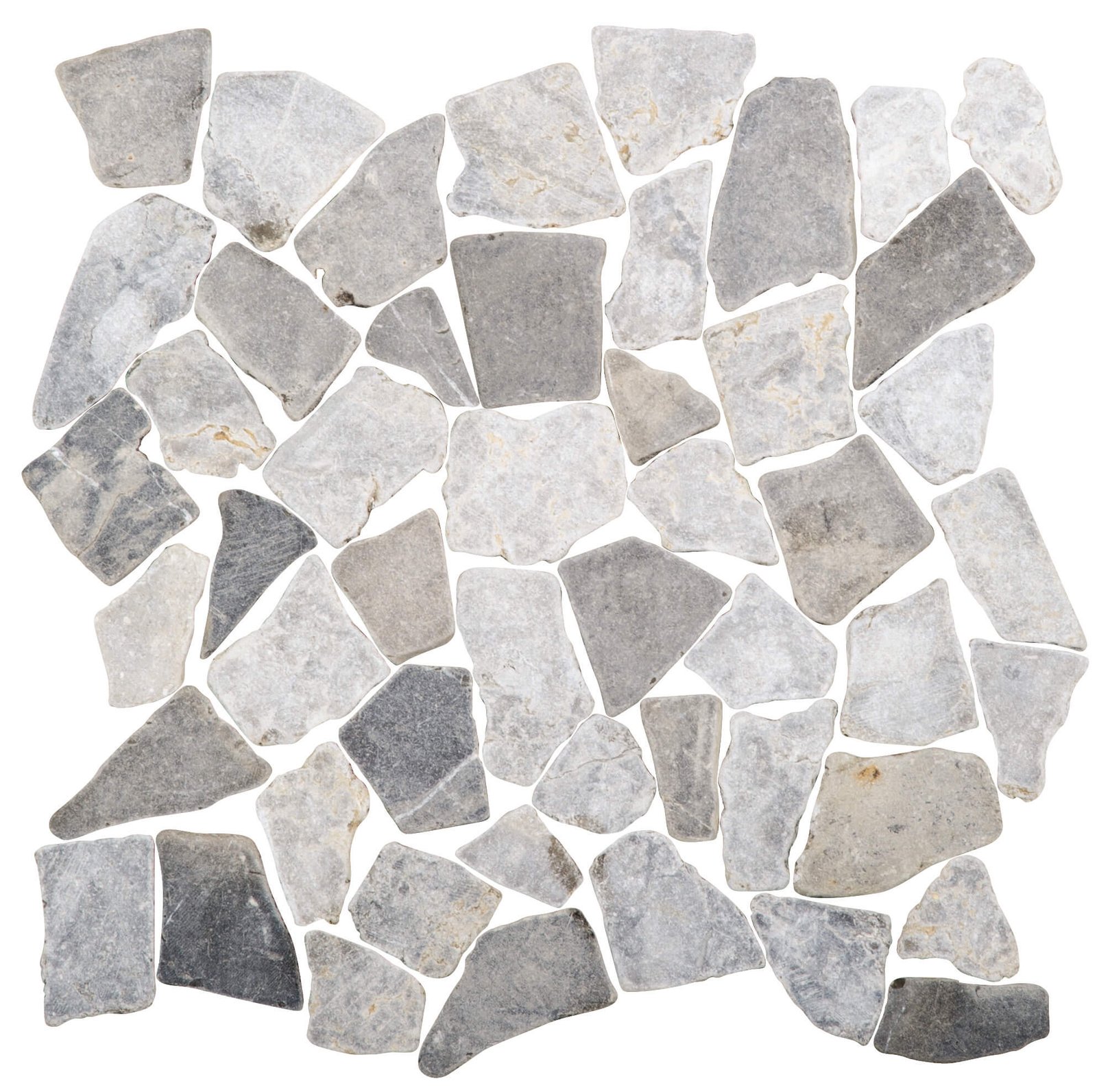 DCP077 - Grey Mix Mini Opus Stone on Mesh 12'x12"
