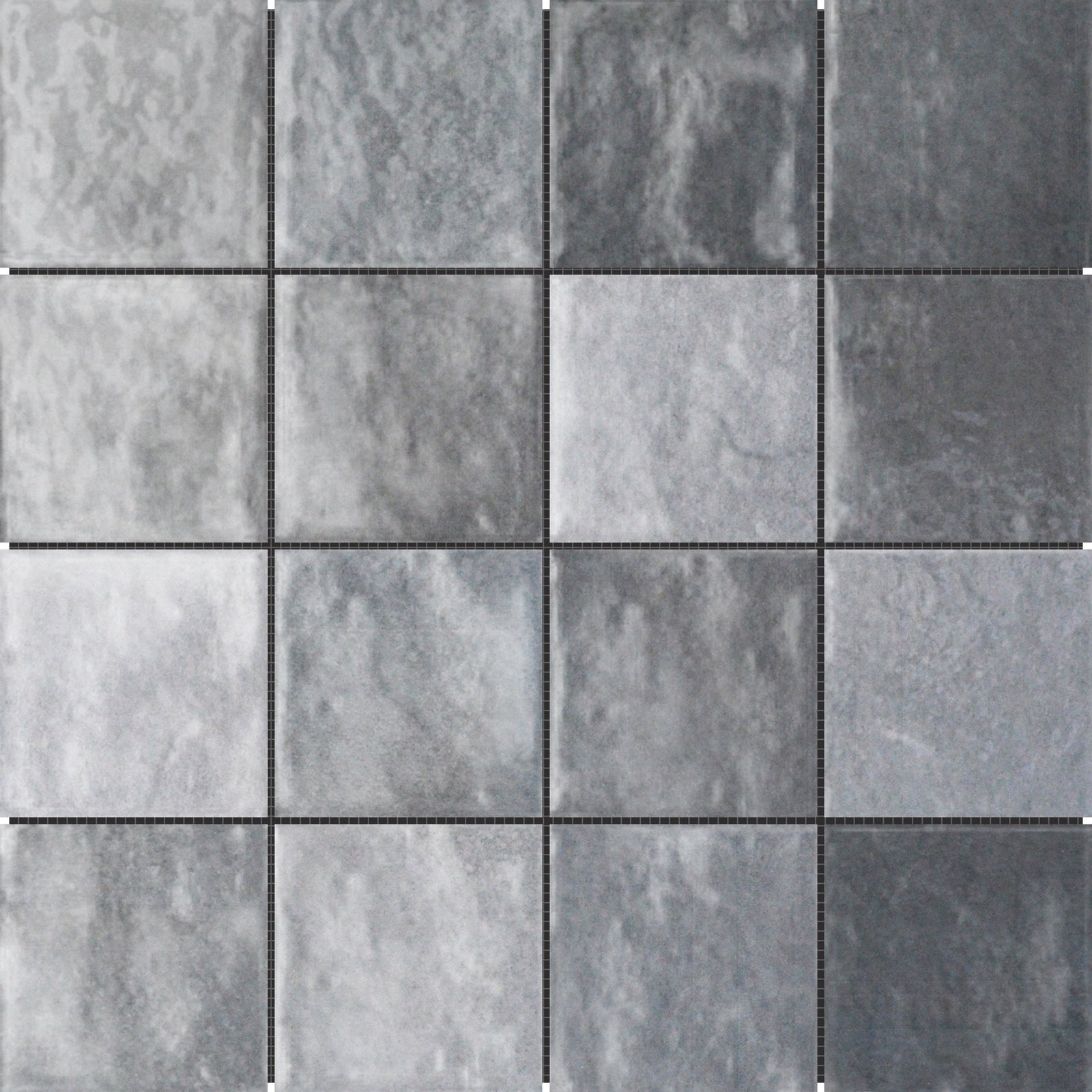 DCP179 - Zellige Glazed Ceramic Grey Mix 3"x3" Tile