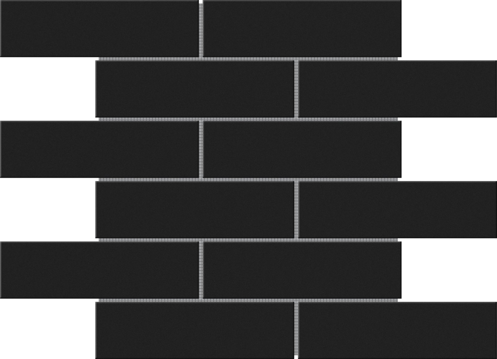 DCP183 - "2""x6"" Black Brick Pattern Glossy Glazed  Ceramic Tile