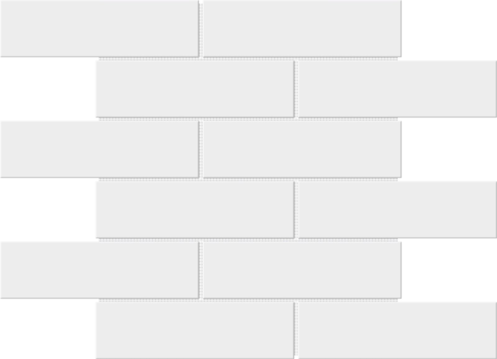 DCP182 - "2""x6"" White Brick Pattern Glossy Glazed  Ceramic Tile